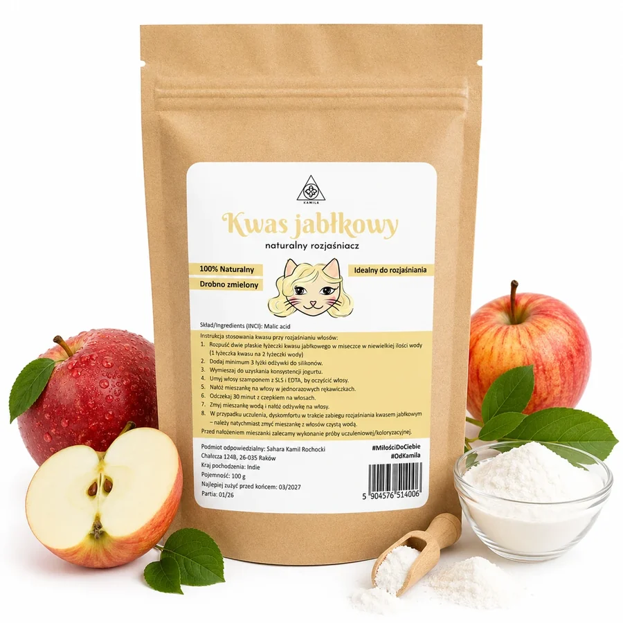 Kwas Jabłkowy Kosmetyczny, naturalny rozjaśniacz 100 g hurt B2B